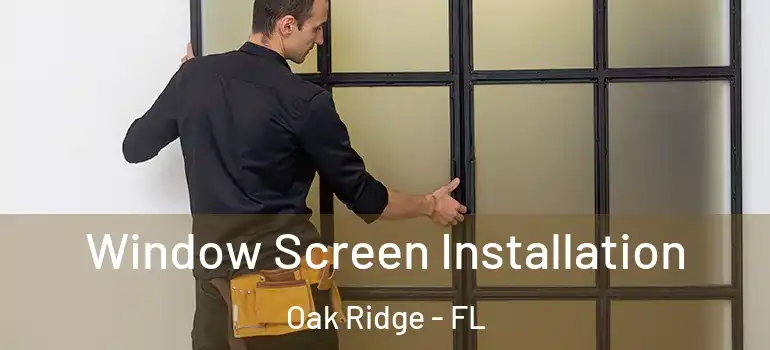  Window Screen Installation Oak Ridge - FL